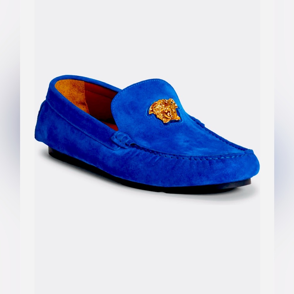 Versace Dark Teal-Versace Gold Medusa Driving Shoe (Men)
Size 11